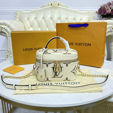 ルイヴィトン LOUISVUITTON 057-M45599　2021年最新入荷 ヴァニティ PM トートバッグ ハンドバッグ 2way ショルダーバッグ 化粧バッグ グレインレザー
