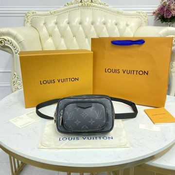 ルイヴィトン LOUISVUITTON 057-M30755　2021年最新入荷 アウトドアポーチ 斜め掛け ショルダーバッグ ウェストバッグ クロスボディバッグ モノグラムエクリプス キャンバス