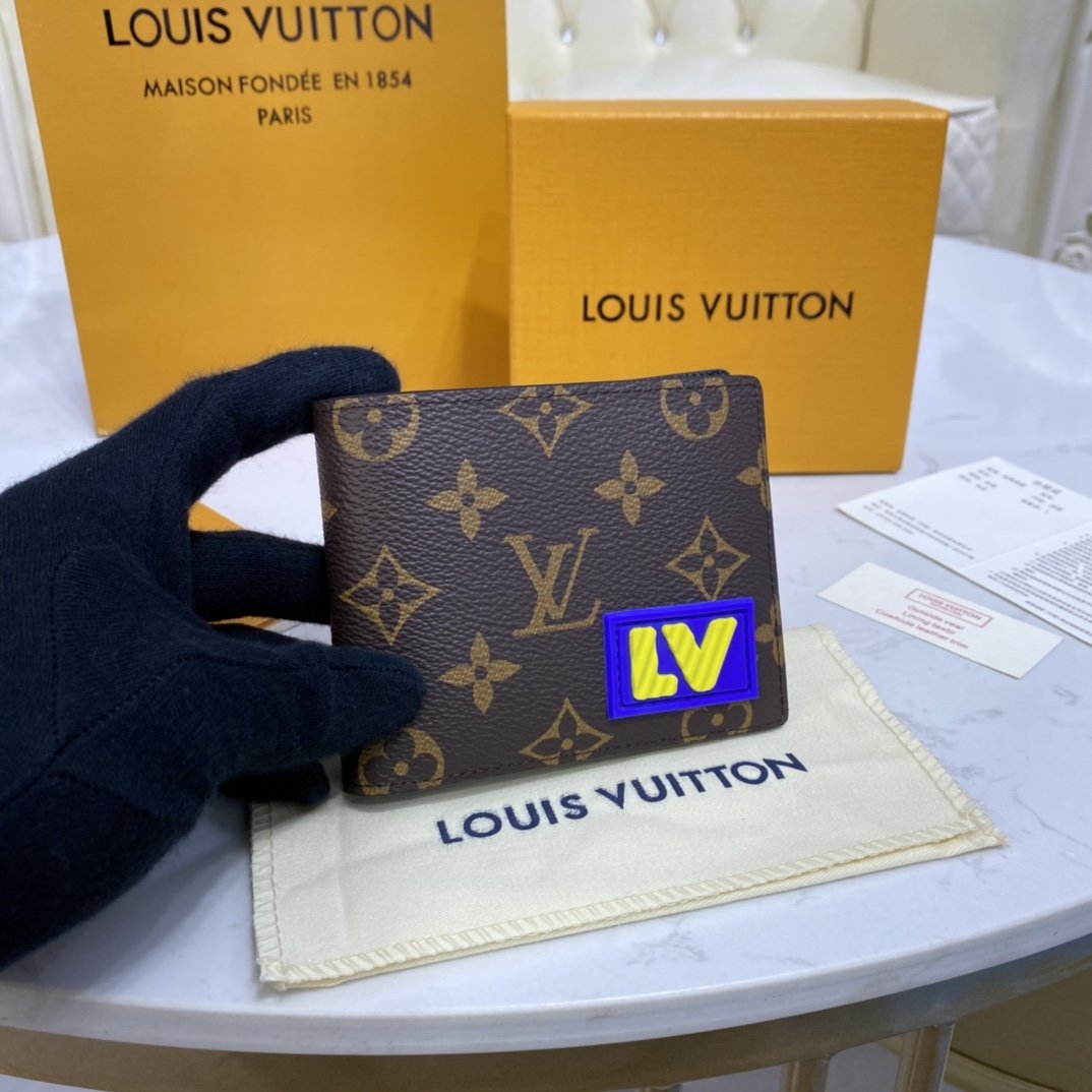 ルイヴィトン LOUISVUITTON 057-M45789　2021年最新入荷 ポルトフォイユ スレンダー 二つ折り短財布 ショートウォレット カードケース 札入れ モノグラム キャンバス