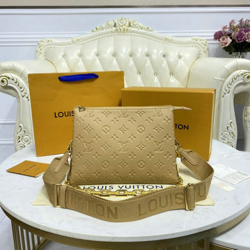 ルイヴィトン LOUISVUITTON 057-M57791　2021年最新入荷 クッサン MM ショルダーバッグ クロスボディバッグ レディースかばん モノグラム パターン ラムレザー