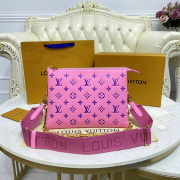 ルイヴィトン LOUISVUITTON 057-M58628　2021年最新入荷 クッサン PM ショルダーバッグ クロスボディバッグ レディースかばん モノグラム パターン ラムレザー