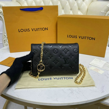 商品名称：ルイヴィトン LOUISVUITTON 057-M80742　2021年最新入荷 ポシェットクッサン チェーンウォレット 斜め掛け ショルダーバッグ フラップバッグ ラムレザー