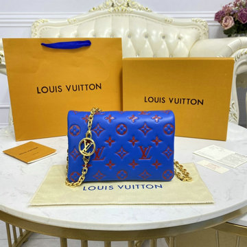 ルイヴィトン LOUISVUITTON 057-M80743　2021年最新入荷 ポシェットクッサン チェーンウォレット 斜め掛け ショルダーバッグ フラップバッグ ラムレザー
