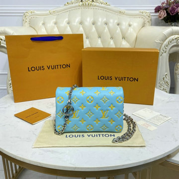 ルイヴィトン LOUISVUITTON 057-M80744　2021年最新入荷 ポシェットクッサン チェーンウォレット 斜め掛け ショルダーバッグ フラップバッグ ラムレザー