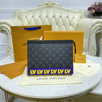 ルイヴィトン LOUISVUITTON 057-M80792K　2021年最新入荷 ポシェット 手持ちかばん クラッチバッグ ポーチ メンズかばん モノグラムエクリプス キャンバス