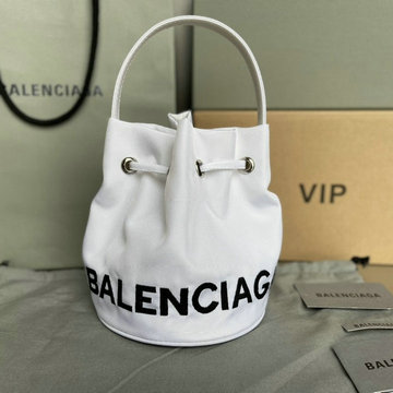 バレンシアガ BALENCIAGA GH-BA104QBS　2021年最新入荷 Wheel ドローストリング バゲットバッグ トートバッグ ハンドバッグ 斜め掛け ショルダーバッグ