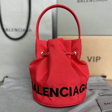 バレンシアガ BALENCIAGA GH-BA104QRD　2021年最新入荷 Wheel ドローストリング バゲットバッグ トートバッグ ハンドバッグ 斜め掛け ショルダーバッグ