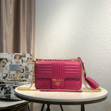 プラダ PRADA GH-PD1BD108M　2021年最新作 ダイアグラム ミディアム レザー バッグ 斜め掛け ショルダーバッグ クロスボディバッグ カーフレザー