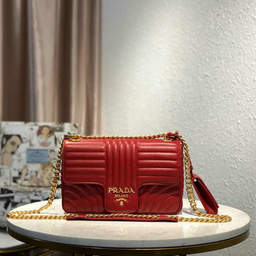 プラダ PRADA GH-PD1BD108R　2021年最新作 ダイアグラム ミディアム レザー バッグ 斜め掛け ショルダーバッグ クロスボディバッグ カーフレザー