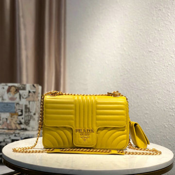 プラダ PRADA GH-PD1BD108Y　2021年最新作 ダイアグラム ミディアム レザー バッグ 斜め掛け ショルダーバッグ クロスボディバッグ カーフレザー