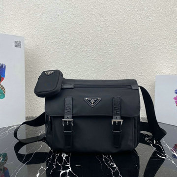 プラダ PRADA GH-PD1BD953BK　2021年最新作 フラップバッグ 斜め掛け ショルダーバッグ クロスボディバッグ メンズかばん ナイロン