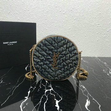 イヴサンローラン Saint laurent YSL GH-YSL610436BL　2021年最新入荷 ヴィニル ラウンドバッグ 斜め掛け ショルダーバッグ クロスボディバッグ レディースかばん