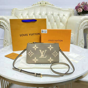 ルイヴィトン LOUISVUITTON 057-M80084H　2021年最新作 ポシェット ドゥーブル ジップ 斜め掛け ショルダーバッグ クロスボディバッグ モノグラム アンプラント レザー