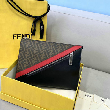 フェンディ FENDI 168-FD695　2021年最新作 フラット スリム クラッチ 手持ちかばん メンズかばん ストラップ付き セカンドバッグ ファブリック バッグ