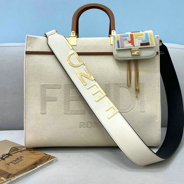 フェンディ FENDI 168-FD8266DS　2021年最新作 サンシャイン ミディアム ショッパーバッグ トートバッグ ハンドバッグ 2way ショルダーバッグ キャンパス 刺繍 バッグ