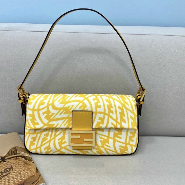 フェンディ FENDI 168-FD8378LY　2021年最新作 バゲット 1997 ミディアムバッグ 肩掛け ショルダーバッグ FFヴァーティゴ グラフィックプリント キャンバスバッグ