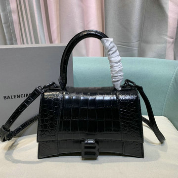バレンシアガ BALENCIAGA DDB-BA8895EKBK　2020年最新入荷 アワーグラスシェイプ スモール トップハンドルバッグ トートバッグ 2way ショルダーバッグ カーフレザー