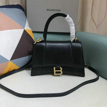 バレンシアガ BALENCIAGA DDB-A8895PJBK　2020年最新入荷 アワーグラスシェイプ スモール トップハンドルバッグ トートバッグ 2way ショルダーバッグ カーフレザー