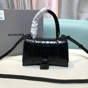 バレンシアガ BALENCIAGA DDB-A8896EKBK　2021最新入荷 アワーグラスシェイプ スモール トップハンドルバッグ トートバッグ 2way ショルダーバッグ カーフレザー