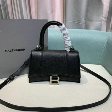バレンシアガ BALENCIAGA DDB-A8896LYBK　2020年最新入荷 アワーグラスシェイプ スモール トップハンドルバッグ トートバッグ 2way ショルダーバッグ カーフレザー
