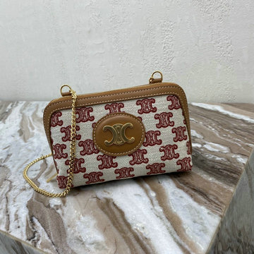 セリーヌ CELINE DDB-CE10E382RZ　2021年最新入荷 チェーン クラッチ 斜め掛け ショルダーバッグ ポーチ クロスボディバッグ レディースかばん トリオンフキャンバス