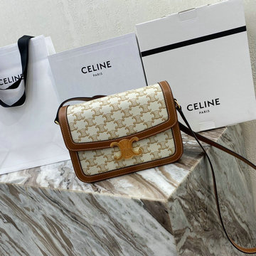セリーヌ CELINE DDB-CE187366BBb　2021年最新入荷 トリオンフ ラージ 斜め掛け ショルダーバッグ クロスボディバッグ レディースかばん キャンパス カーフスキン