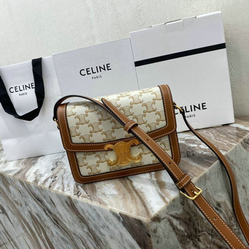 セリーヌ CELINE DDB-CE188423BBZ　2020年最新入荷 トリオンフ ラージ 斜め掛け ショルダーバッグ クロスボディバッグ レディースかばん キャンパス カーフスキン