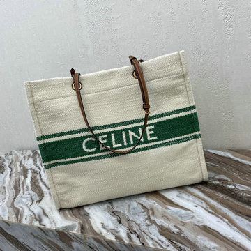 セリーヌ CELINE DDB-CE192172BG　2021年最新入荷 スクエア カバ トートバッグ 肩掛け ショルダーバッグ レディースかばん プラン ソレイユ テキスタイル カーフスキン