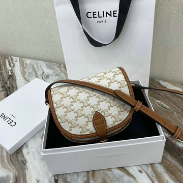 セリーヌ CELINE DDB-CE191502B　2021年最新入荷 ファルコ ミディアム バッグ 斜め掛け ショルダーバッグ レディースかばん トリオンフキャンバス カーフスキン