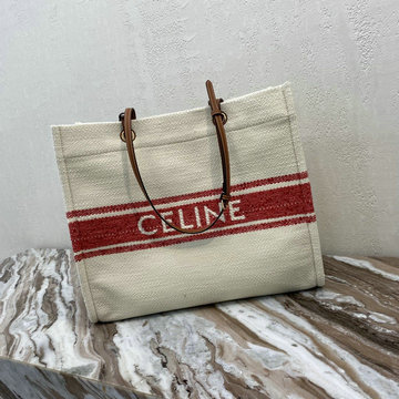 セリーヌ CELINE DDB-CE192172BR　2021年最新入荷 スクエア カバ トートバッグ 肩掛け ショルダーバッグ レディースかばん プラン ソレイユ テキスタイル カーフスキン