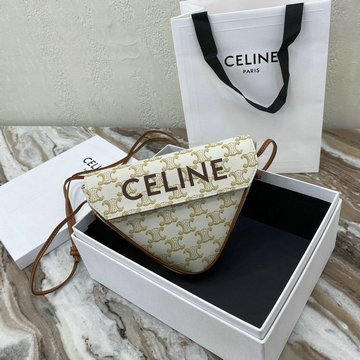セリーヌ CELINE DDB-CE195902B　2021年最新入荷 トライアングルバッグ 斜め掛け ショルダーバッグ クロスボディ レディースかばん トリオンフキャンバス