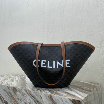 セリーヌ CELINE DDB-CE196262BK　2021年最新入荷 ラージクーファン トートバッグ ハンドバッグ 肩掛け ショルダーバッグ レディースかばん トリオンフ キャンバス