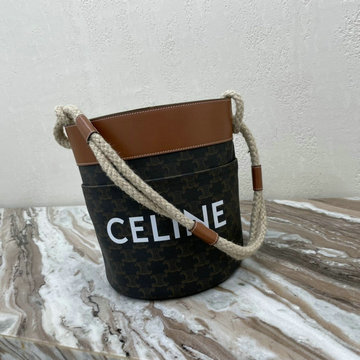 セリーヌ CELINE DDB-CE196272BK　2021年最新入荷 CELINEプリント バゲットバッグ ドローストリングバッグ 肩掛け ショルダーバッグ トートバッグ レディースかばん