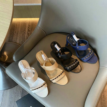 シャネル CHANEL 26-CHJ21020 2021年最新入荷 ミュール ハイヒールサンダル 太いかかと レディースシューズ