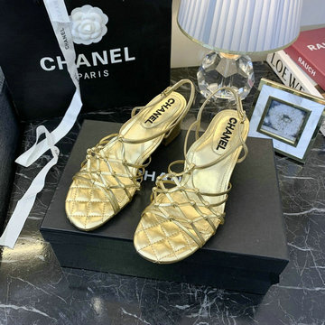 シャネル CHANEL 26-CHJ21025 2021年夏最新入荷 スリングバック ローヒールサンダル ブロックヒール レディースシューズ