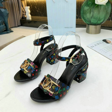 商品名称：ルイヴィトン LOUISVUITTON  26-LVJ21009K 2021年夏最新入荷 ロックイットライン サンダル レディース ブロックヒールサンダル