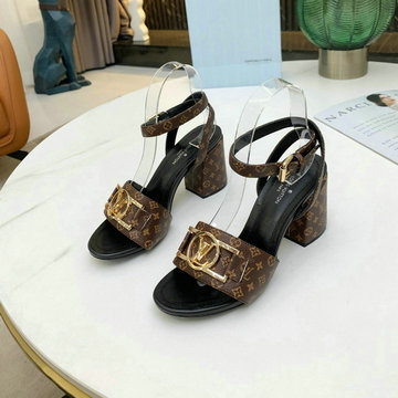 ルイヴィトン LOUISVUITTON 26-LVJ21009L 2021年夏最新入荷 ロックイットライン サンダル レディース ブロックヒールサンダル