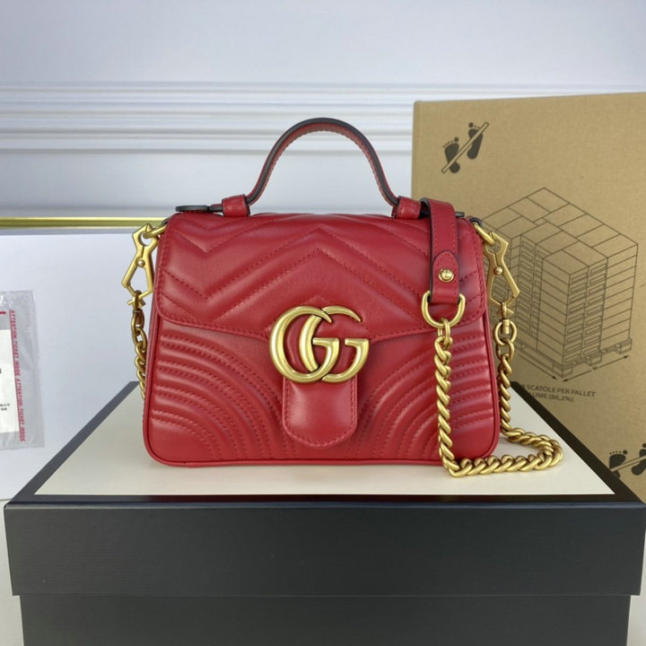 グッチ GUCCI  057-GG547260PR 2018/2019年最新作 GGマーモント ミニ トップハンドルバッグ トートバッグ 2way ショルダーバッグ レザー