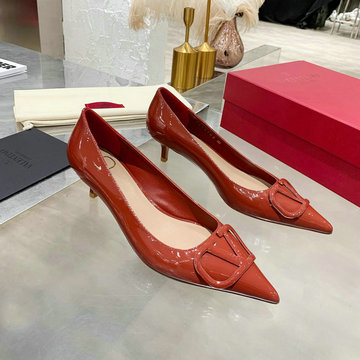 ヴァレンティノ Valentino 26-VTJ21003DQQJ 2021年夏最新入荷 ガラヴァーニ Vロゴ シグネチャーパンプス ローヒールシューズ ピンヒール