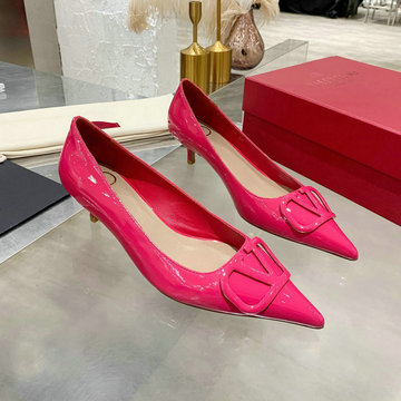ヴァレンティノ Valentino 26-VTJ21003DQQM 2021年夏最新入荷 ガラヴァーニ Vロゴ シグネチャーパンプス ローヒールシューズ ピンヒール