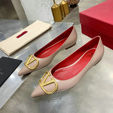 ヴァレンティノ Valentino 26-VTJ21003PPP 2021年夏最新入荷 ガラヴァーニ Vロゴ シグネチャーパンプス フラットシューズ とんがりトウ レディースシューズ