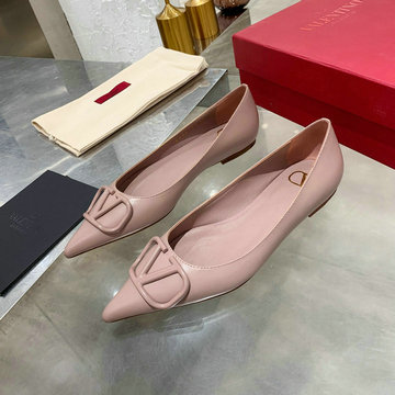 ヴァレンティノ Valentino 26-VTJ21003PPQ 2021年夏最新入荷 ガラヴァーニ Vロゴ シグネチャーパンプス フラットシューズ とんがりトウ レディースシューズ
