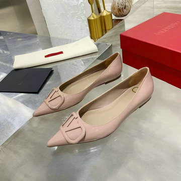 ヴァレンティノ Valentino 26-VTJ21003PQQF2021年夏最新入荷 ガラヴァーニ Vロゴ シグネチャーパンプス フラットシューズ とんがりトウ レディースシューズ