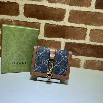 グッチ GUCCI 057-GG645536BL　2021年最新入荷 ジャッキー 1961 カードケース ウォレット 二つ折り短財布 名刺れ キャンパス レザー