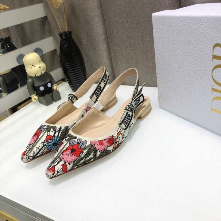 クリスチャンディオール CHRISTIAN DIOR 26-CDJ21025P　2021年夏最新入荷 J'ADIOR スリングバック パンプス フラットシューズ ぺたんこシューズ レディースシューズ