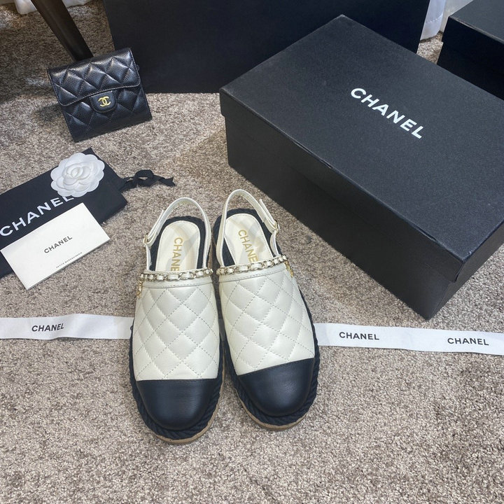 シャネル CHANEL 26-CHJ21031Q　2021年夏最新入荷 スリングバック エスパドリーユパンプス ローファー フラットシューズ カジュアルシューズ レディースシューズ 靴
