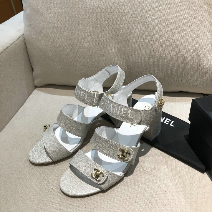 シャネル CHANEL 26-CHJ21034GQ　2021年夏最新入荷 スリングバック ミュール ハイヒールサンダル サマーサンダル 太いかかと カジュアルシューズ