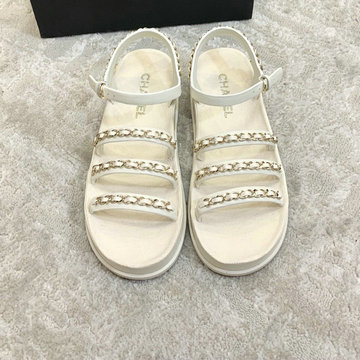 シャネル CHANEL 26-CHJ21035　2021年夏最新入荷 スリングバック 厚底サンダル サマーサンダル サンダル レディースシューズ カーフレザー