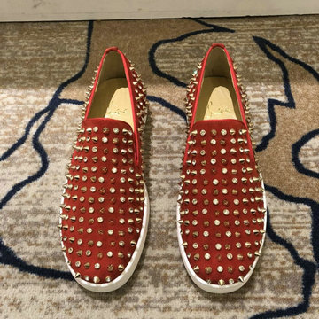 クリスチャンルブタン CHRISTIAN LOUBOUTIN 26-CLJ21004RJ　2021年夏最新入荷 スニーカー リベット ローファーシューズ カジュアルシューズ ユニセックス 男女兼用