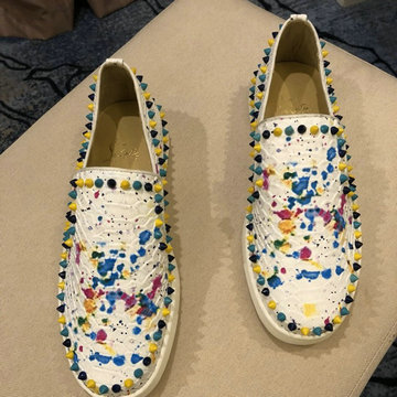 クリスチャンルブタン CHRISTIAN LOUBOUTIN 26-CLJ21009　2021年夏最新入荷 スニーカー リベット ローファーシューズ カジュアルシューズ ユニセックス 男女兼用